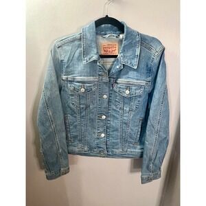 Levis Womens Original Trucker Denim Jacket Classic Medium Wash Size Large 90s